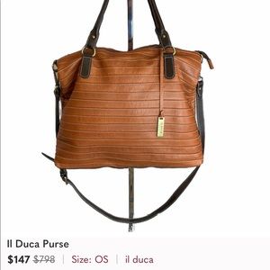 Perfect Il Duca rust Italian leather crossbody bag